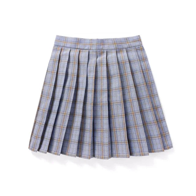 Sommer Frauen Hohe Taille Gefaltete Plaid Röcke Mini Tennis Rock Harajuku JK Japanische Schuluniform Kurze A-Line Mini Rock Mädchen So ist Leben