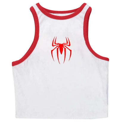 Y2k Tank Tops Sexy Frauen Sommer Camis Punk Y2K Harajuku Ärmellose Spinne Gedruckt Strumpfhosen Weste Femme Streetwear Grafik EMO Mädchen - So ist Leben