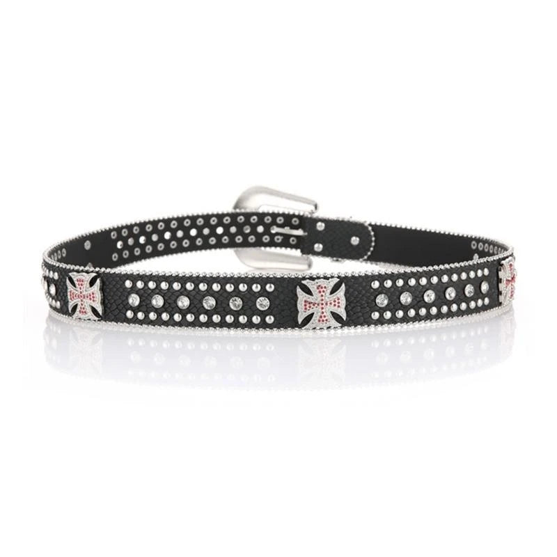 Glänzender Gürtel mit Strass-Schnalle, Damen-Mann-Teenager-Lokomotive-Gürtel für Jeansrock So ist Leben