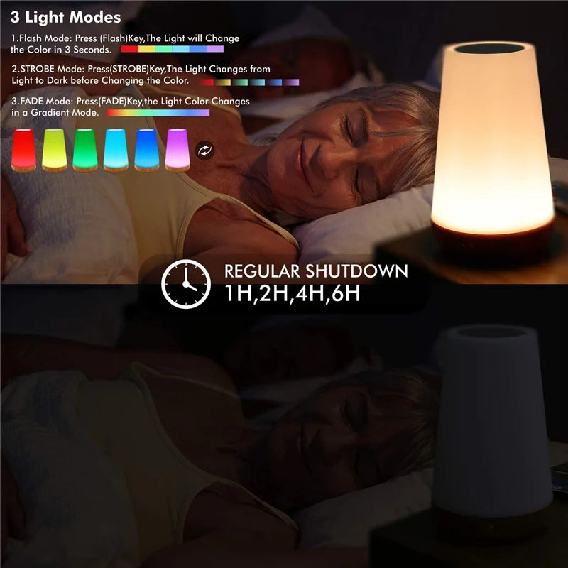 Nachtlicht mit 13 Farbwechseln, RGB-Fernbedienung, Touch-dimmbare Lampe, tragbare Tisch-Nachttischlampen, wiederaufladbare USB-Nachtlampe So ist Leben