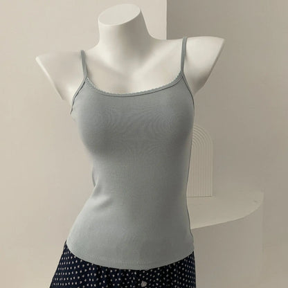 Süße Blumendruck Öse Schleife abgeschnittene Westen Frauen Baumwolle beiläufige dünne Spitzenbesatz Tank Tops Vintage Adrette süße Leibchen Y2K So ist Leben