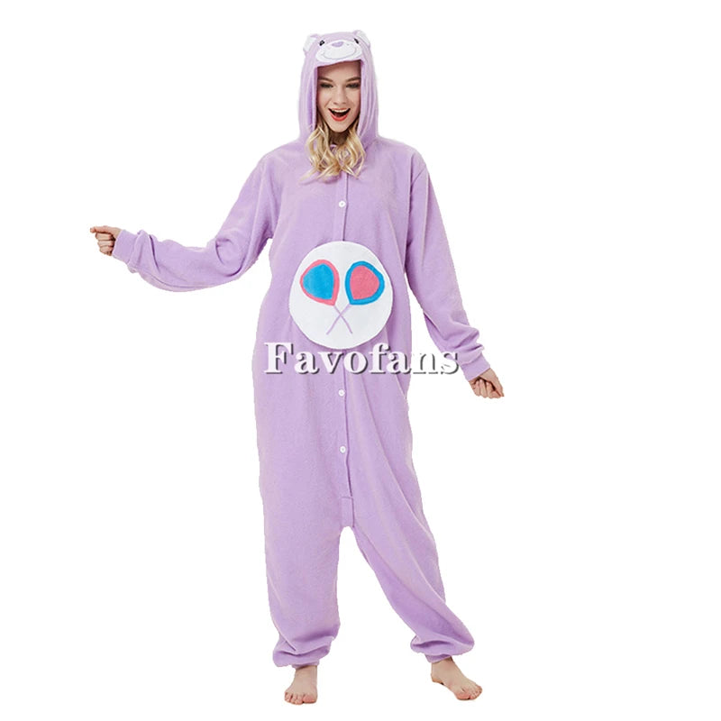 Favofans Tier-Kigurumi für Erwachsene Frauen Bären-Onesies Pyjamas Halloween-Kostüme Cosplay-Jumpsuit Weihnachtsgeschenk So ist Leben