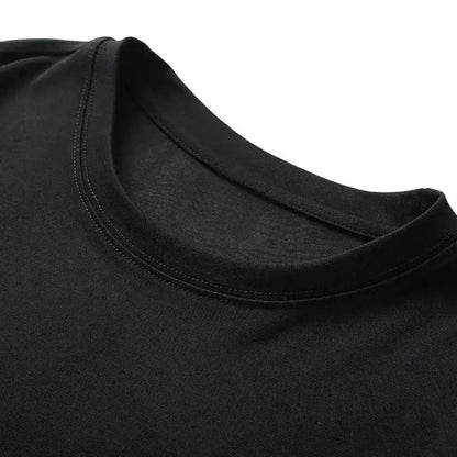 Luxuriöses Vintage-T-Shirt aus Baumwolle mit peripherem Musterdruck und kurzen Ärmeln - So ist Leben