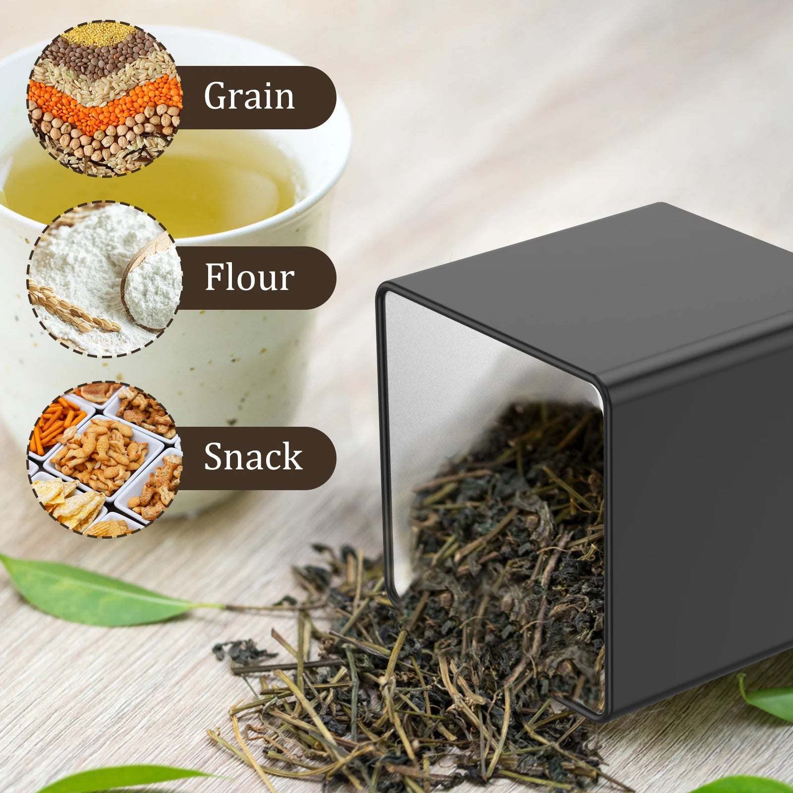 3Pcs Kaffee Bean Lagerung Kanister Tee Zucker Vakuum Versiegelt Gläser Eisen Kanister Wärme Küche Creme Kann Luftdichten Deckel So ist Leben