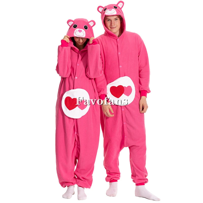 Favofans Tier-Kigurumi für Erwachsene Frauen Bären-Onesies Pyjamas Halloween-Kostüme Cosplay-Jumpsuit Weihnachtsgeschenk So ist Leben