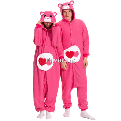 Favofans Tier-Kigurumi für Erwachsene Frauen Bären-Onesies Pyjamas Halloween-Kostüme Cosplay-Jumpsuit Weihnachtsgeschenk So ist Leben