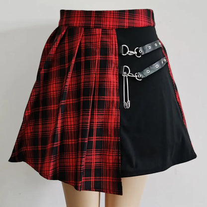 Alle Spiel Frauen Punk Mall Goth Shorts Rock Frauen Y2k E-mädchen Streetwear Harajuku Bein Ring Schnalle Abnehmbare hohe Taille Emo So ist Leben