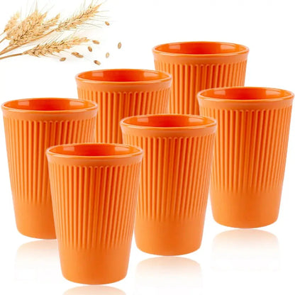 Eco-Friendly Wheat Straw 6Pcs/Set Unbreakable Multi-Purpose Drinking Cups Biodegradable Round Toothbrush Cup BPA-Free - So ist Leben