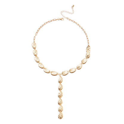 Vintage Runde Pailletten Lange Quasten Anhänger Halskette für Frauen Neue Trend Boho Sexy Brust Kette Choker Hals Schmuck Zubehör So ist Leben