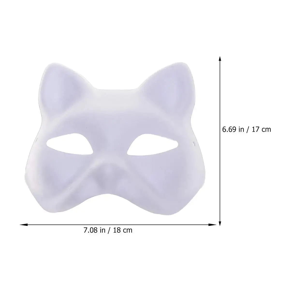 5PCS Therian Masken Weiße Katze Masken Blank DIY Halloween Maske Tier Halbe Gesichtsmasken Maskerade Cosplay Party - So ist Leben