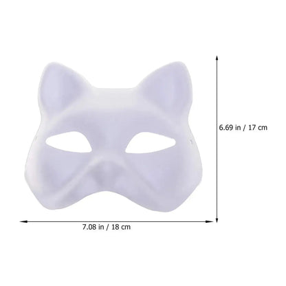 5PCS Therian Masken Weiße Katze Masken Blank DIY Halloween Maske Tier Halbe Gesichtsmasken Maskerade Cosplay Party - So ist Leben
