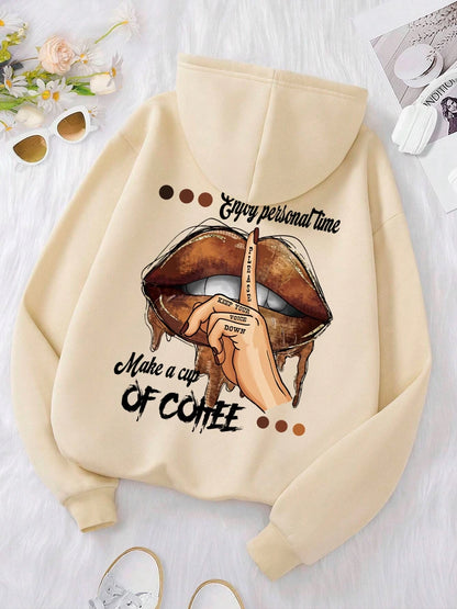 Weiche, kleine, übergroße Sweatshirt-Fleece-Hoodies mit Aufdruck - So ist Leben