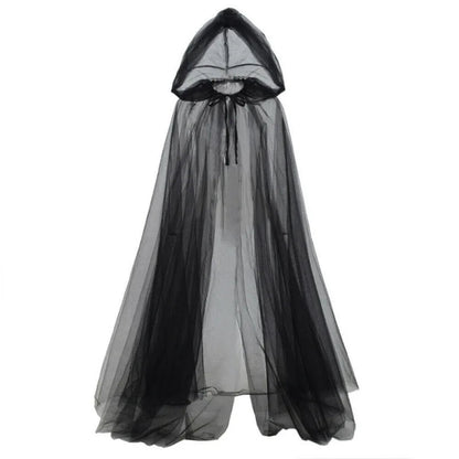 Schwarzer Brautschal Hexe Vampir Cosplay Umhang Halloween Doppelumhang Spiel Party Kostüm Requisiten Urlaub Dress Up So ist Leben