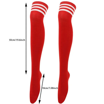 Overknee-Oberschenkelstrümpfe für Damen im akademischen Stil, schwarz-weiß gestreift, lange Socken, Overknee-Strümpfe für Damen und Mädchen, warmes Knie So ist Leben