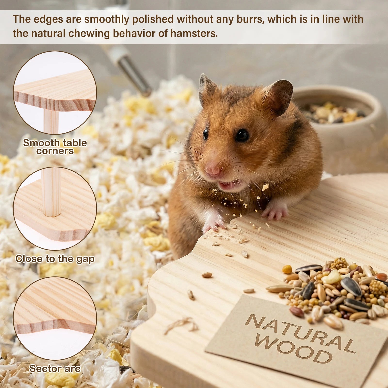 4-teiliges Hamster-Plattform-Set mit Leiter, Versteck, Holzspielhaus und Klettertreppe für Kleintiere wie Hamster, Ratten, Gerbils, Chinchillas und Mäuse So ist Leben
