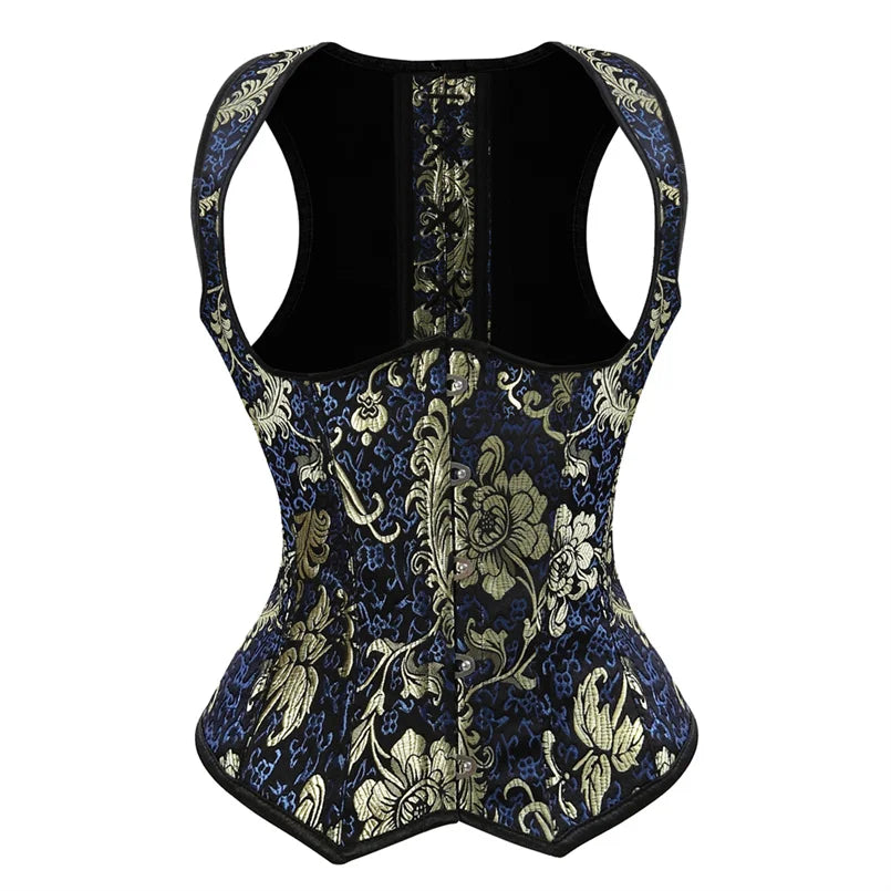 Unterbrust-Korsett in Übergröße, Taillentrainer, Steampunk-Korsett mit Riemen, Gothic-Korsett mit Schnürung am Rücken und Streifen So ist Leben