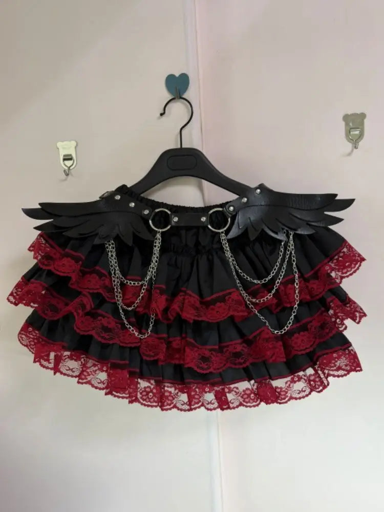 Harajuku Y2k Röcke Damenbekleidung Japanische Mode Süße Neue Punk Rüschen Minirock Spicy Girls Chic So ist Leben