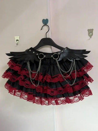 Harajuku Y2k Röcke Damenbekleidung Japanische Mode Süße Neue Punk Rüschen Minirock Spicy Girls Chic So ist Leben