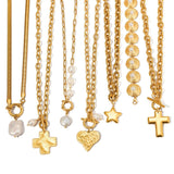 Youthway Elegant Pearl Necklace For Women 18K Gold Plated Stainless Steel Cross Star Heart Pendant Necklace Fashion Jewelry Gift So ist Leben