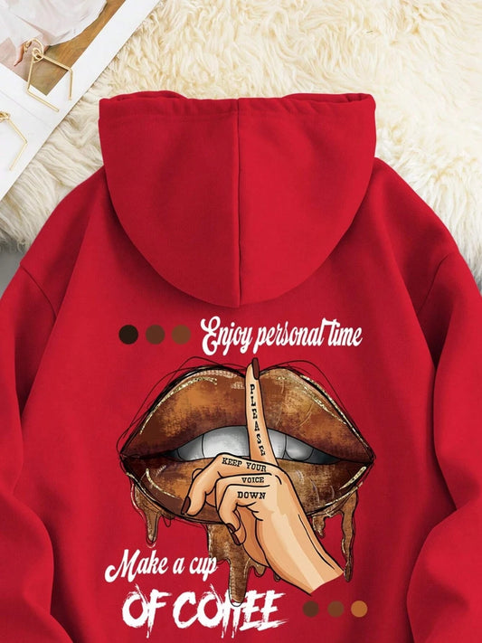 Weiche, kleine, übergroße Sweatshirt-Fleece-Hoodies mit Aufdruck - So ist Leben