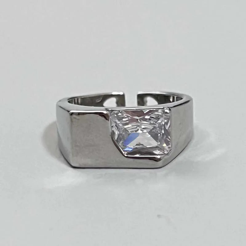 Vintage Unregelmäßige Kreuz Stern Offenen Ring für Frauen Männer Punk Gothic Silber Farbe Einstellbar Paar Ringe Y2K Egirl Schmuck Geschenk So ist Leben
