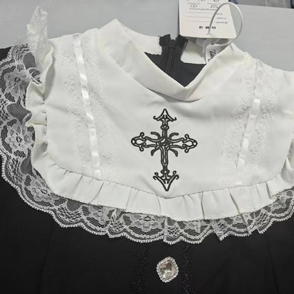 Gothic Lolita Zweiteiler Damen – Modernes A‑Linien Set - So ist Leben