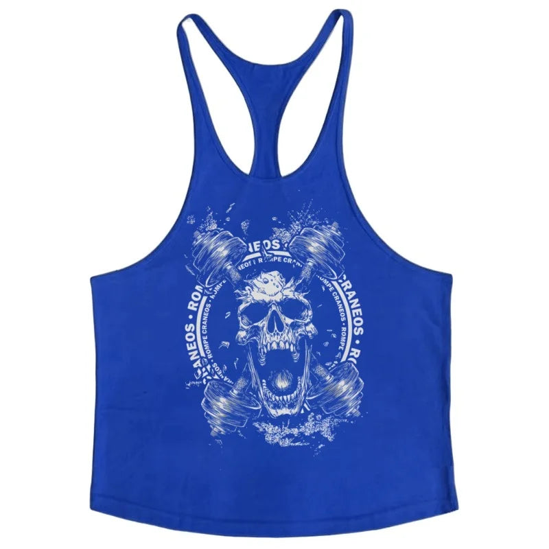 Macho Man Fitness-Tanktop, 100 % Baumwolle, Weste, Teufelsschädel, Retro-Gothic, schnell trocknende, ärmellose Unterhemden für Herren, Muskeltraining-Top - So ist Leben