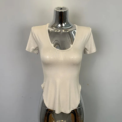 Koreanische Dongdaemun Pure Desire Sexy Spicy frauen Geschmack U-ausschnitt Slim Fit Langarm T-shirt Mid-länge gestrickte Casual Top So ist Leben