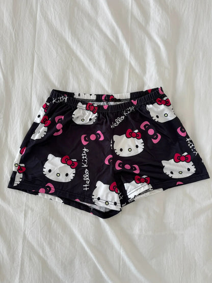 Hello Kitty Herbst/Winter Bequeme kurze Cartoon-Sportshorts für Kinder/Erwachsene, 2025, Weihnachtsmode, lässig, für Männer und Frauen, Paar-Shorts So ist Leben