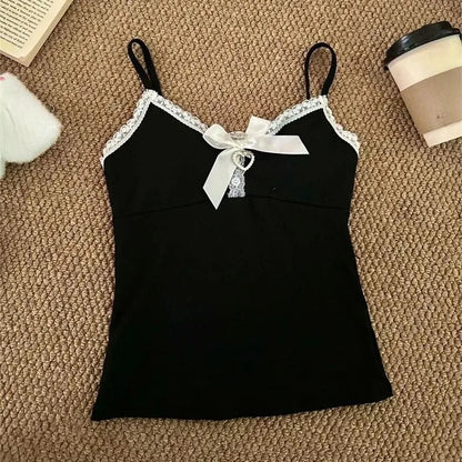 Vintage japanische Lolita ärmellose Rüschenwesten für Damen, süßes Harajuku-Tanktop im Y2K Fairy Grunge Stil, lässiges Outfit für Teenager-Mädchen So ist Leben