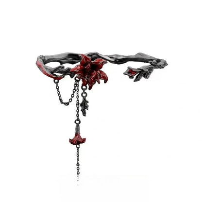 Dunkelheit Schmuck Goth Mandala Blume Manschette Armreifen Goth Krähe Armreif Punk Süße Cool Girl Feder Armband Zubehör Geschenke So ist Leben