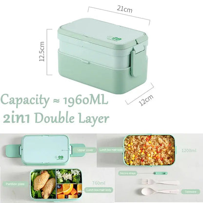 Eco-Friendly Bamboo Fiber Lunch Box Microwave Leakproof Bento Container for School/Office/Picnic Portable Food Storage Container - So ist Leben