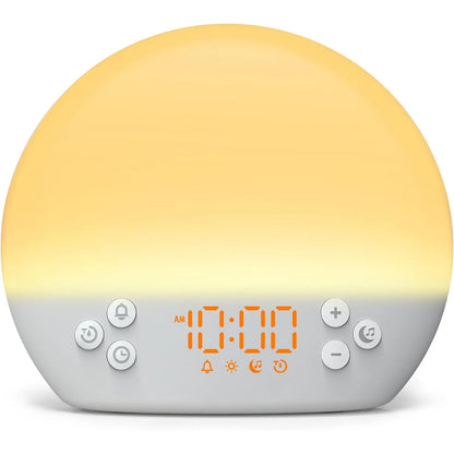 LED-Digitalwecker, Sonnenaufgang, Aufwachen, Licht, Nachttisch, dimmbar, RGB-Farbwechsel, Nachtlicht, weißes Rauschen, Maschinenwecker So ist Leben