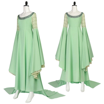 Arwen Cosplay Kostüm Grünes langes Kleid für Halloween-Party So ist Leben