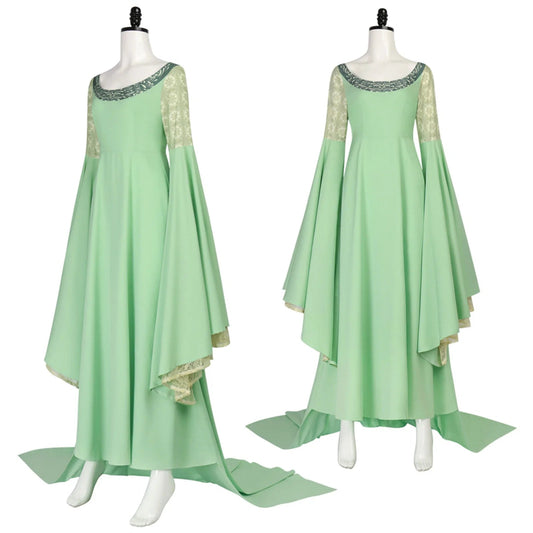 Arwen Cosplay Kostüm Grünes langes Kleid für Halloween-Party So ist Leben