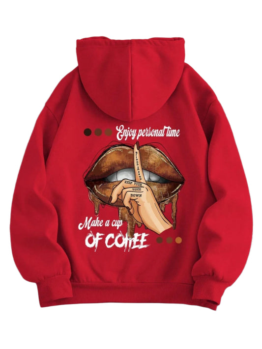 Weiche, kleine, übergroße Sweatshirt-Fleece-Hoodies mit Aufdruck - So ist Leben