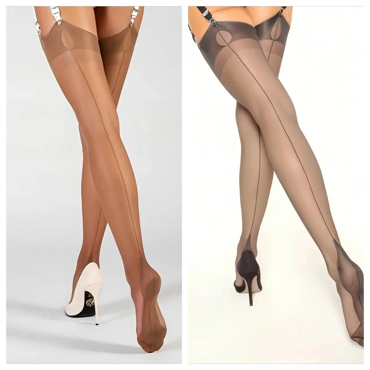 Luxuriöse, 80 % Oberschenkelstrümpfe aus Polyamid für Damen, 8 Denier, einfarbig, Strickstoff, Rückennaht, elegant und sexy So ist Leben