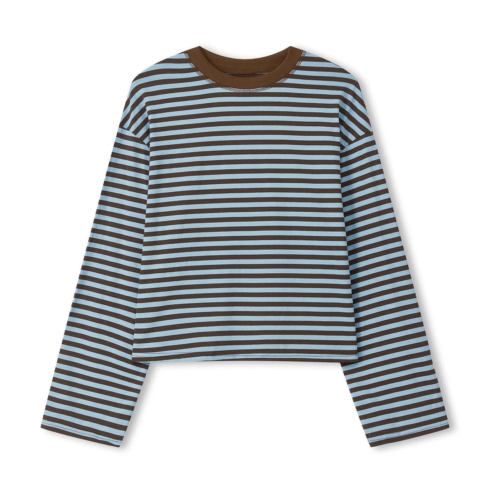 Frauen Langarm Shirts Rundhals Lose Sweatshirts Damen Herbst Casual Gestreiften Top Streetwear So ist Leben