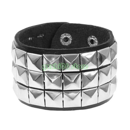 T5UF Stylish Punk Rock Armband Square Nieten Punk Armband Trendy Gothic Jewelry für Individualität und Komfort geeignet So ist Leben
