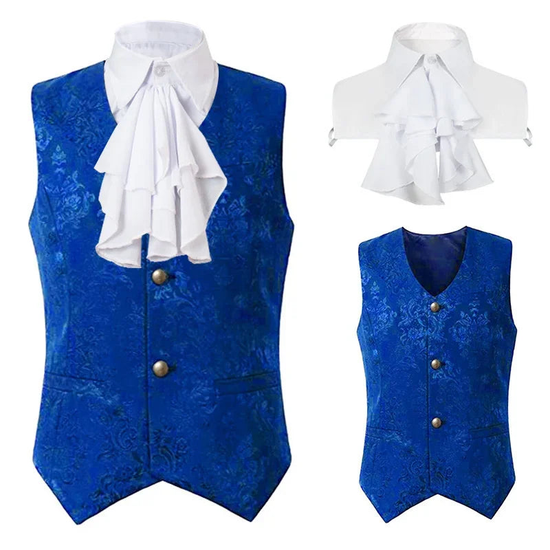 2024 Weste Herren Renaissance Steampunk Mantel Gothic Jacquard Weste Einreiher Business Formelle Kleidung Weste für Anzug So ist Leben