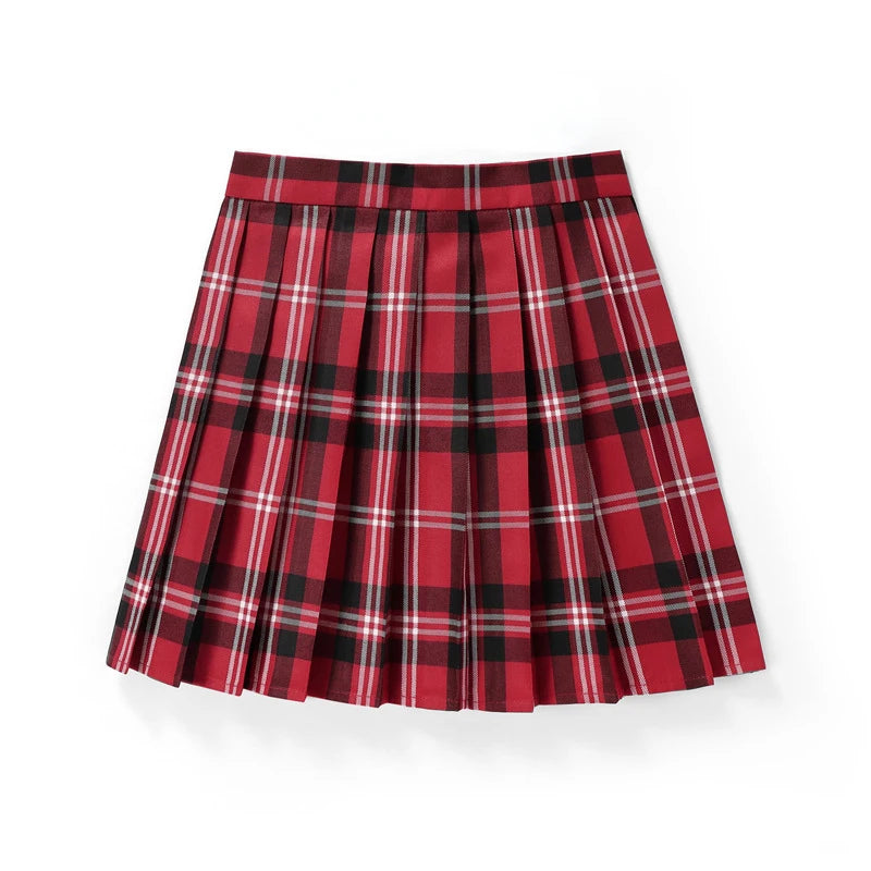 Sommer Frauen Hohe Taille Gefaltete Plaid Röcke Mini Tennis Rock Harajuku JK Japanische Schuluniform Kurze A-Line Mini Rock Mädchen So ist Leben