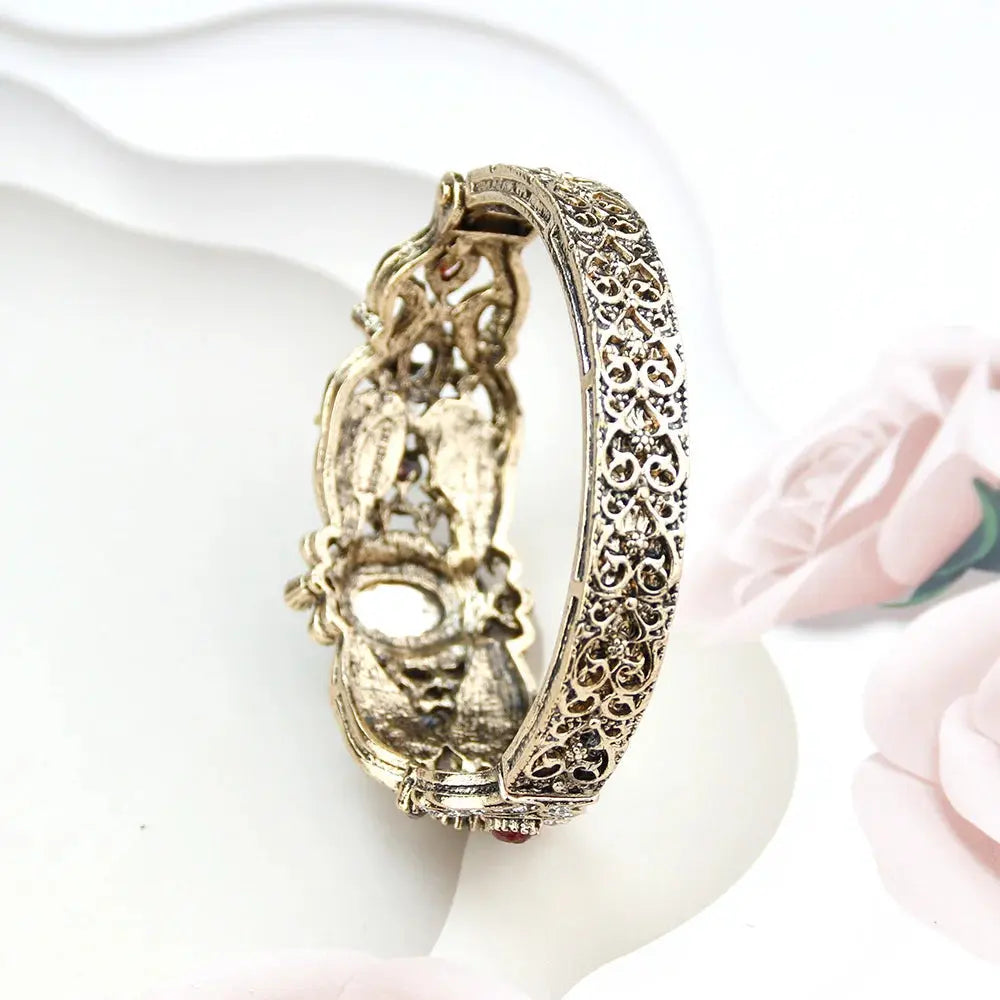 Sunspicems Indische Frauen Blume Schmuck Sets Harz Armreif Armband Ohrring Sets Türkische Haken Baumeln Ohrringe Braut Armband Geschenk - So ist Leben