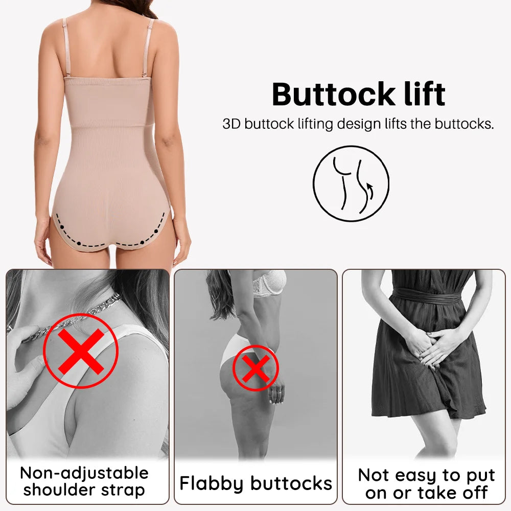 Molasus Abnehmen Trägerlosen Body Off Schulter Frauen Shorts Shapewear Bauch-steuer Body Shaper Sexy Fajas Unterwäsche Bodys So ist Leben