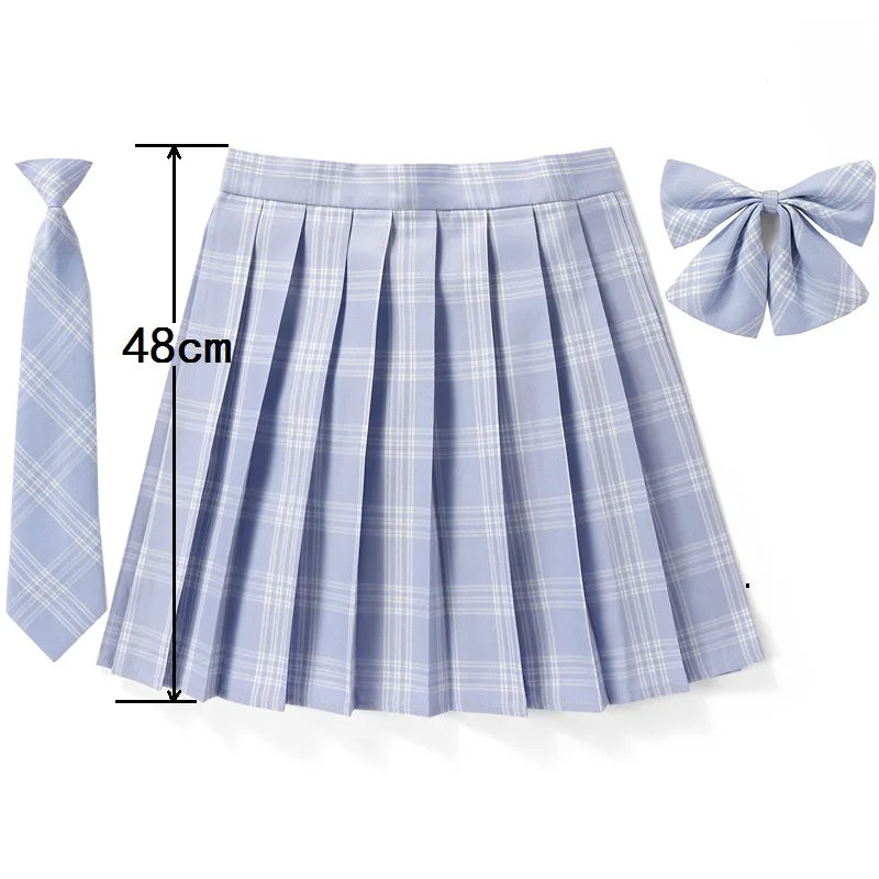 Frauen Hohe Taille Gefaltete Rock Plaid Krawatte Sommer Neue Harajuku Preppy Mini EINE Linie Japanische Schule Uniformen Mädchen Kawaii Rock So ist Leben