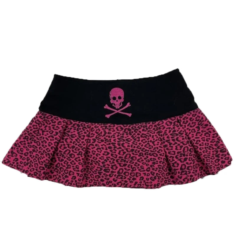 Kawaii Damen Miniröcke Einfarbig Y2k Punk Sexy Slim Streetwear Bogen Faltenrock Emo Mädchen Gothic Damen Kleidung Vintage So ist Leben
