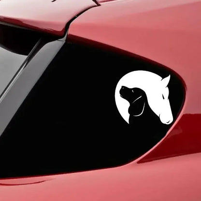 Hund und Pferd Freundschaft Liebe Tiere Dekor Auto Vinyl Aufkleber Stiker schwarz So ist Leben