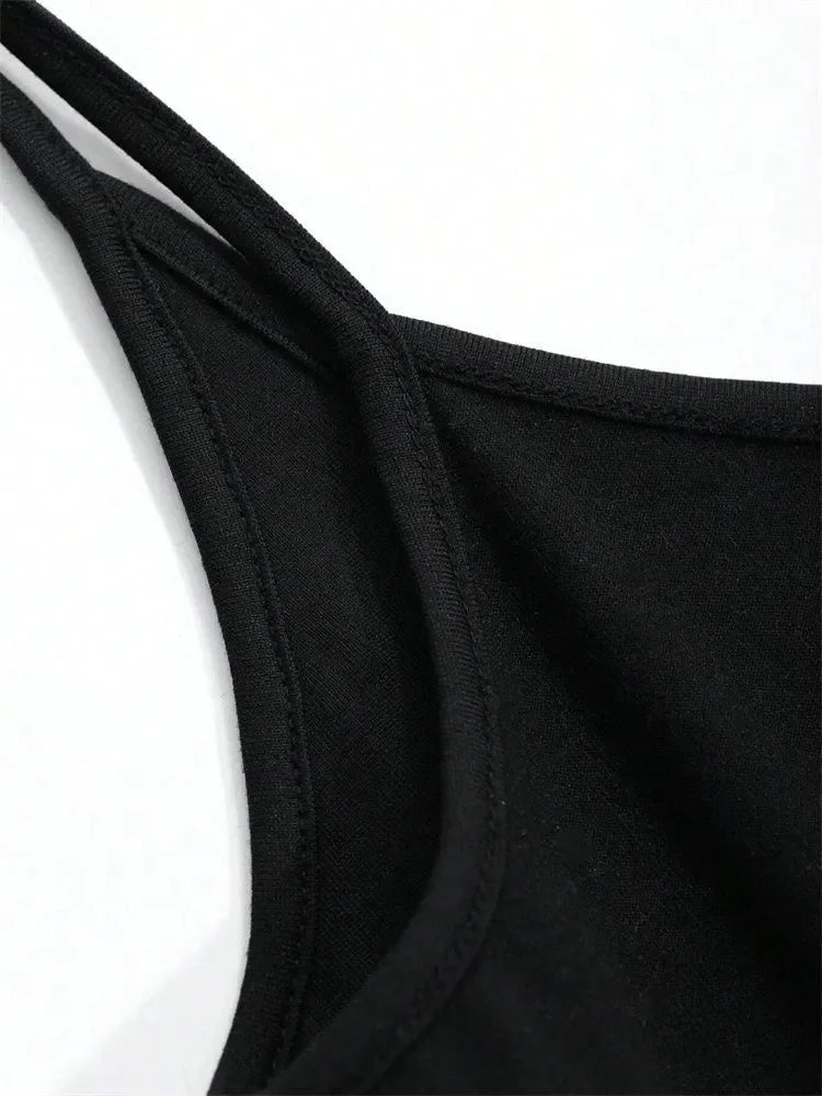 Frauen Backless Cami Crop Top Sommer Einfarbig Casual Ärmelloses Top Streetwear Y2K Kleidung So ist Leben