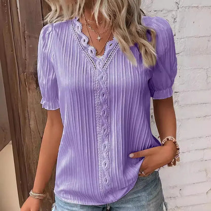 Kurzarm-Sommermode-Oberteile für Damen - So ist Leben
