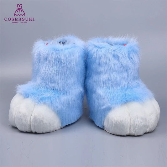 Kigurumi Fursuit Feline und Canine Paw Schuhe Pelzige Cosplay Schuhe Comic Con Performance Schuhe So ist Leben