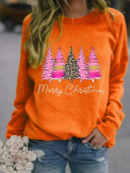 Pferd Weihnachtsbaum 3D Druck Raglanärmel Sweatshirts Damen Übergroße Pullover Hoodies Weibliche Streetwear Frau Kleidung So ist Leben